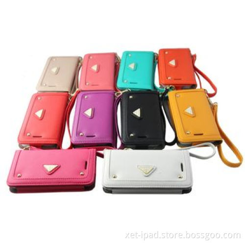 Custom PU leather wallet cases for iPhone 5/5S, card pocket, smart view window, mirror